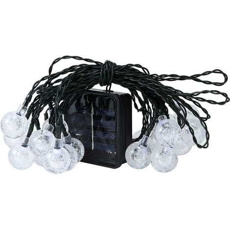 LED string lights, solar powered, 6.5 m, IP55, warm white (1/5)