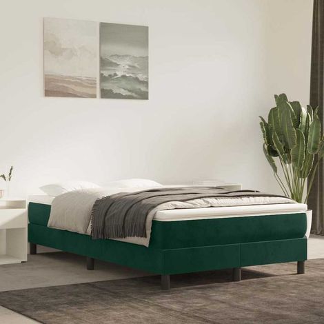 Estructura Estructura de cama con somier terciopelo verde oscuro 120x200 cm (1/5)