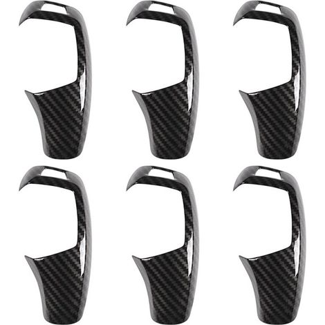 Sei coperture decorative in fibra di carbonio per il pomello del cambio, adatte ai modelli BMW F20, F30, F31, F34, X5, F15, X6, F16, X3, F25, X4, F26 e F1.