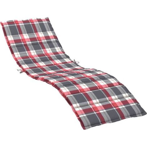 Coussin inclinable à carreaux rouges, 200 x 50 x 3 cm (1/5)