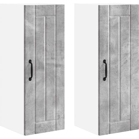 Maison Exclusive - Armadietto a muro LUCCA 2 pcs Grigio Cemento 30 x 31 x 80 cm