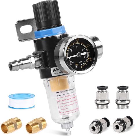 1 Réducteur De Pression, Séparateur D'eau, Filtre 5μm, Débit 750L/min, Pour Compresseur (1/5)