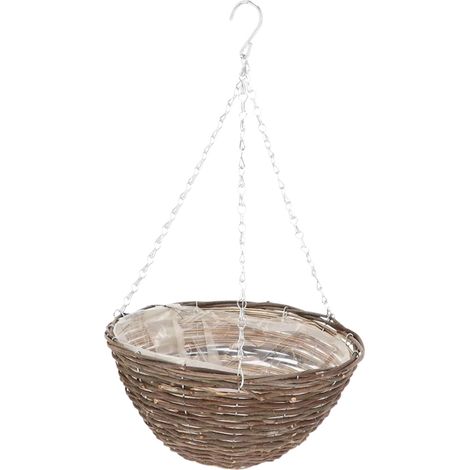 Panier à fleurs suspendu en osier 30 cm