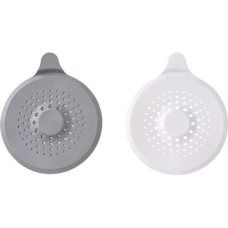 Lntyq Protezione per scarico in silicone, filtro per capelli in silicone in 2 pezzi, protezione per scarico del lavandino con ventosa, filtro per scarico della vasca da bagno, per doccia, vasca da bag (1/5)