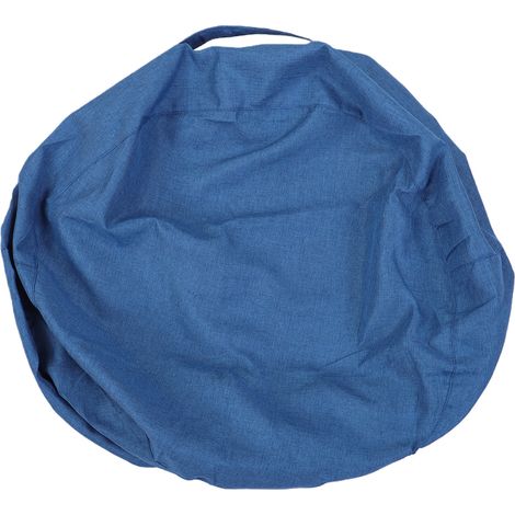 Housse de pouf de rangement pour peluches, repose-pieds rond multifonction, jouets en peluche bleus (1/5)