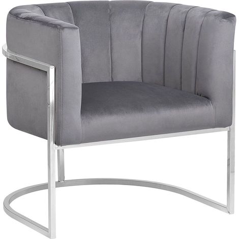 Armchair LARVIK Velvet Grey (1/5)
