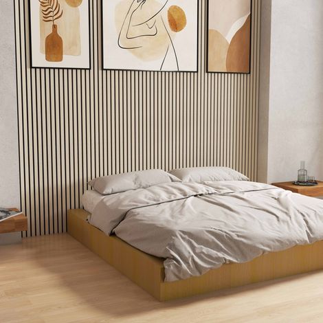 Set di 2 Pannello decorativo in legno MDF,L240xL60cm SP21mm, Pannelli fonoassorbenti scansionati in 3D con finitura effetto legno rovere (1/5)