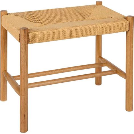 banquette en bois de chêne et corde tressée style naturel - chêne naturel et corde beige (1/5)