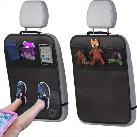 Organizer per auto in 2 pezzi, organizer per auto per bambini, organizer per seggiolino auto, contenitore per bambini in auto, impermeabile e antiurto, organizer per seggiolino auto con 3 tasche