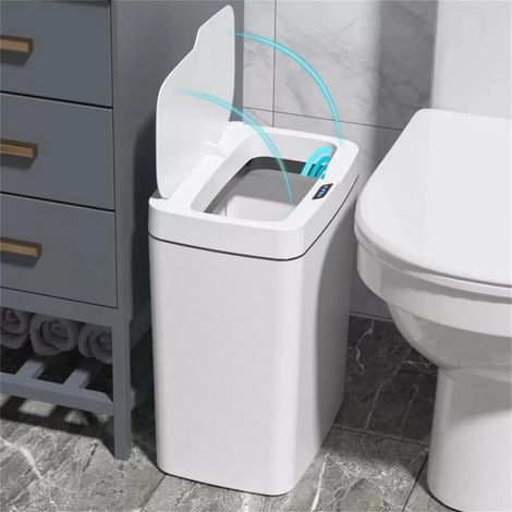 Poubelle Automatique 18L Avec Capteur Infrarouge Sans Contact, Imperméable ABS + PP, Batterie Rechargeable USB, Pour (1/5)