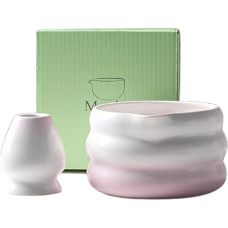 1 Bol à thé Matcha, Céramique émaillée dégradée, Support pour fouet, Design avec bec verseur, Pour cérémonie du thé japonaise (1/5)