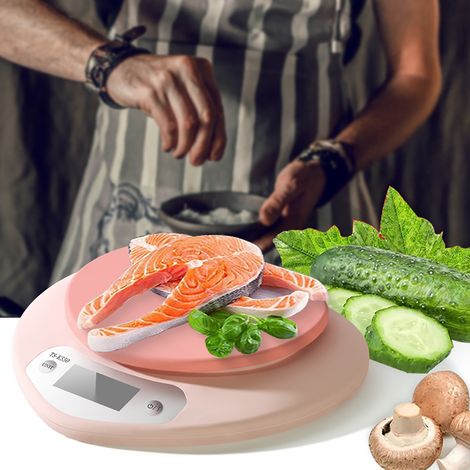 Digitale Küchenwaage mit HD-LCD-Display, 3 Genauigkeitseinheiten, kleine elektronische Küchenwaage in Herzform, zum Backen, 1 g/5 kg, batteriebetrieben (1/5)