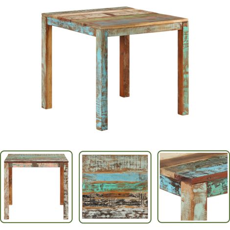FIMEI Table de salle à manger 82x80x76 cm Bois de récupération solide (1/5)