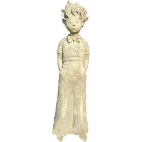 Jardinex – Statue de jardin "Le Petit Prince" 106 cm – Gris clair – Béton armé résistant aux intempéries – Décoration extérieure (1/3)