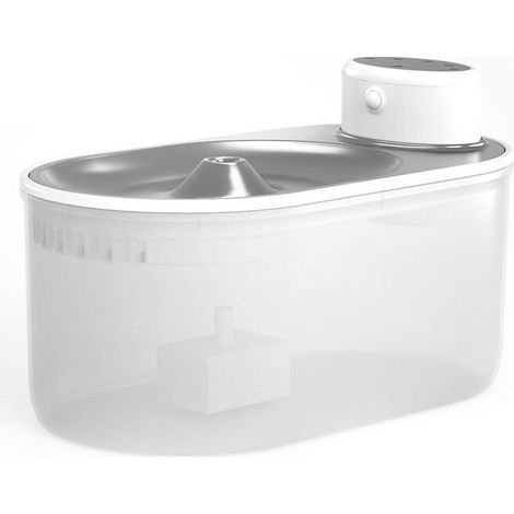 royaluxe -Fontaine à eau sans fil pour chat en acier inoxydable, fontaine à eau pour animaux de compagnie alimentée par batterie rechargeable de 3,0 L/102 oz avec capt de mouvement, fontaines à eau po (1/3)
