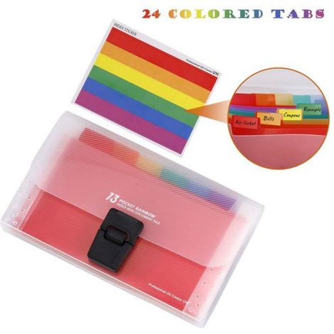 Trieur Document A6 - 13 Compartiments Accordéon Avec Étiquettes Multicolores - Extensible - 1 Pièce (1/5)