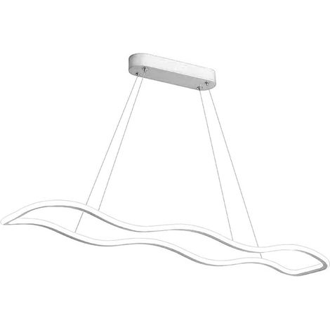 Lampadario modero bianco ondulato a led 48 watt lampada sospensione luce calda 3000k (1/5)
