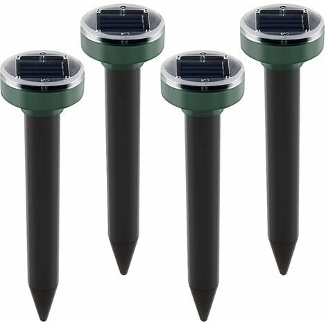 4er-Pack Solar-Maulwurf-Repeller Solarbetriebener Ultraschall-Haustierhof-Rasen-Garten Befreien Sie sich von Maulwürfen, Wühlmäusen, Gopher-Ratten, Nagetieren (1/5)