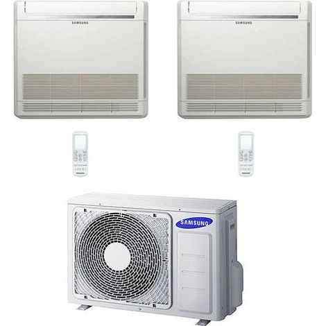 Samsung Console R32 Dual Split Inverter Klimaanlage 12000 + 12000 BTU mit E.U. AJ050TXJ2KG/EU Klasse A+++/A++