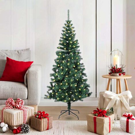 Árbol de Navidad Artificial Preiluminado Verde 120 cm