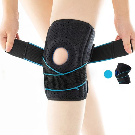 Genouillere Avec Stabilisateurs Lateraux - Soutien Genou Ajustable Pour Douleurs Menisque ACL MCL - Taille Unique (1/5)