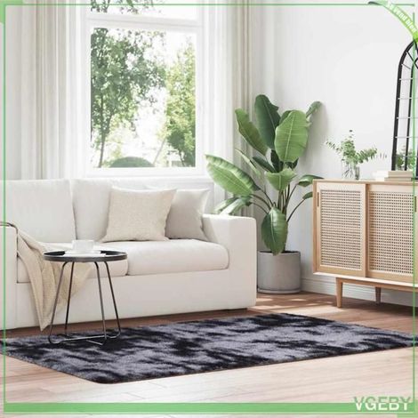 4102832 Tapis Shaggy à poils longs NAVARRA gris foncé 130x200 cm (1/5)