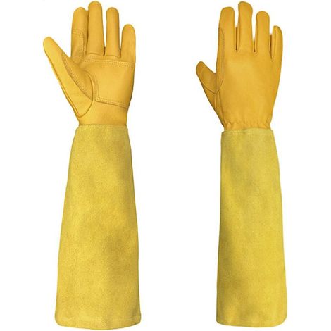 Filiyano-Gants de jardinage en cuir de vachette et peau de mouton résistante, résistants à l'arc électrique à l'argon, pour l'apiculture et le soudage (1/5)