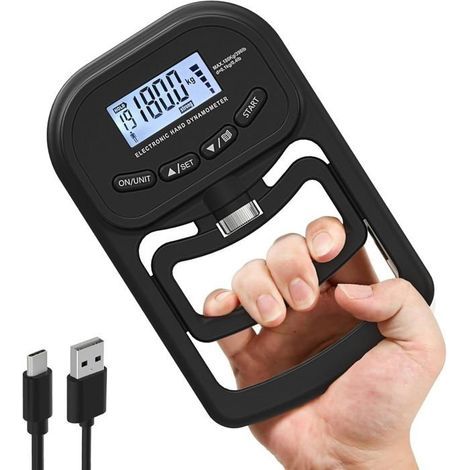 Handkrafttrainer – Elektronisches Dynamometer – Griffkrafttrainer – 180 kg, Daten von 19 Nutzern, mit Display (1/5)
