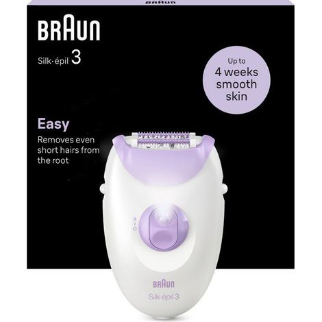 Épilateur électrique - BRAUN - SE3-031 - 2 modes - Blanc / Rose