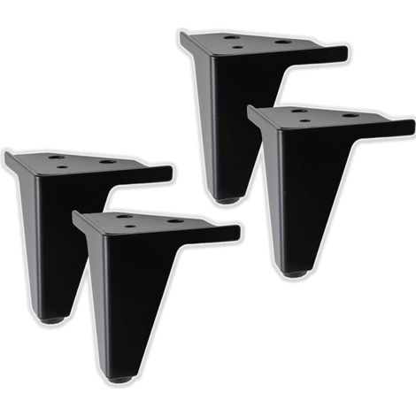 Juego de 4 patas negras para muebles y sofás - Patas de metal - Patas de diseño elegante para sillas y armarios - Altura 1001008120 mm (1/4)