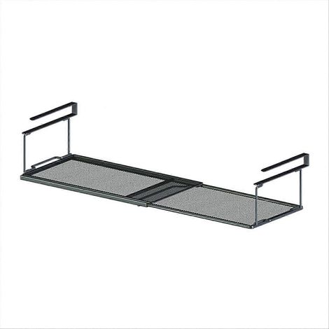 Teleskop-Schuhregal mit Fächern und Trennwänden, schwarz (1/5)