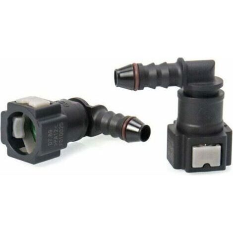 - Connecteurs tuyau carburant voiture 2pcs - Raccord durite essence 90° - Plastique ID6 7.89mm - Étanche - Réparation véhicules - Mécaniciens-Crezuo