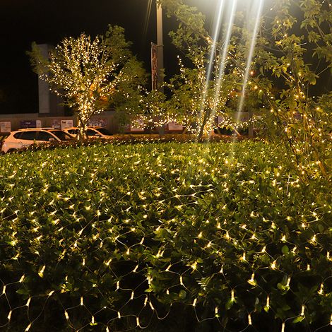 Randaco LED Lichternetz 4.5x1.6M Lichtervorhang Lichterkette Lichterketten Leuchte Außen 8 Modi Warmweiß (1/5)