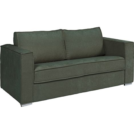 Divano letto 3 posti a ribalta Posto letto 140 cm Materasso 22 cm memory foam in Tessuto testurizzato Verde - LORETO