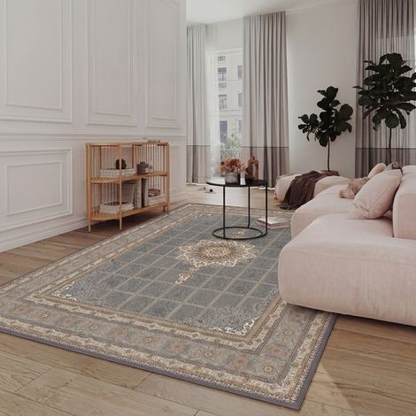 Tapis oriental tissé Eastern Elegance - 225x150cm, Rectangular - 80% Polyester, 20% Coton - Tissé - Argent
