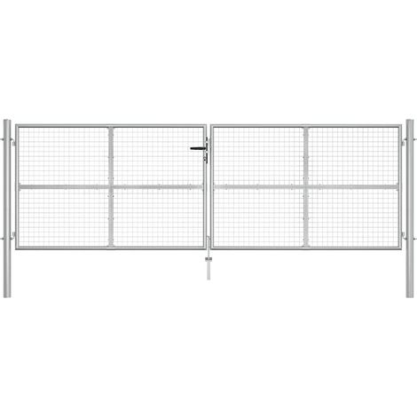 Maison Exclusive - Cancello da Giardino in Acciaio Zincato 400x125 cm Argento