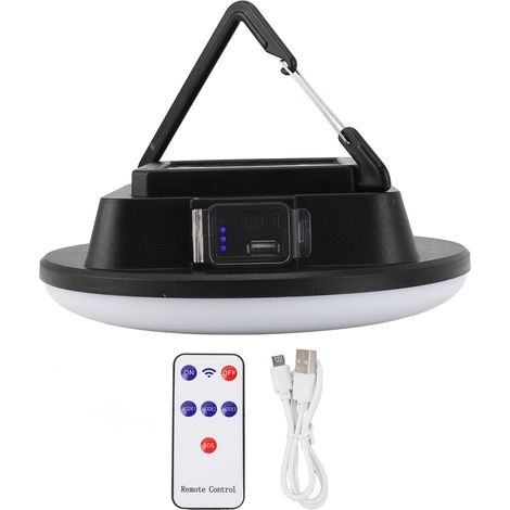 Ortviai Lampe Solaire Suspendue pour Tente 30 W, 3000 lm, Étanche IP65, Batterie Intégrée 3600 mAh, 3 Modes (1/5)