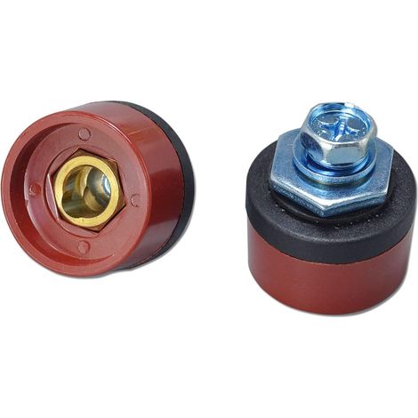 Câble pour Torche de Soudage TIG Prise du Connecteur de Soudage DKZ10-25 200A Connecteur Raccord Rapide style Dinse en Couleur Rouge 2 pièces (1/5)