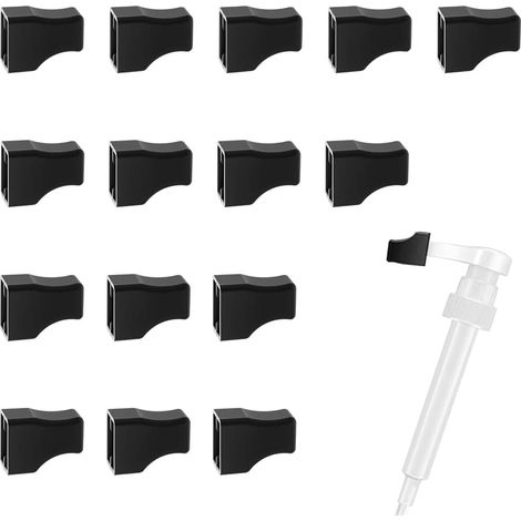 15 Pieces Black Silicone Lids for Coffee Syrup Pump, Reusable Dustproof Caps to Prevent Liquid from Leaking, Fits Bottle Nozzles and Pumps for Coffee Syrup (1/5)