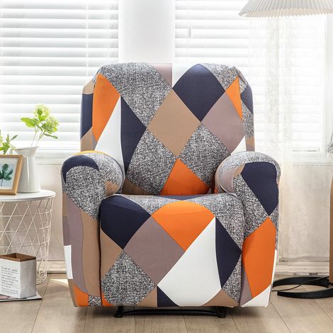 Housse De Fauteuil Inclinable - 4 Pièces En Polyester Élastique - Pour Fauteuil Simple 65 À 100 Cm Largeur Dos - Style A B Ou C (1/5)