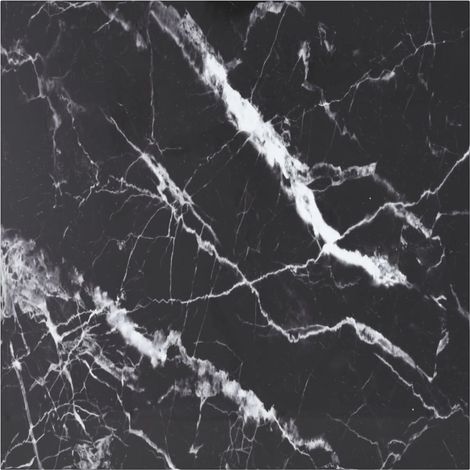 Tischplatte Schwarz 80x80 cm 6 mm Hartglas in Marmoroptik