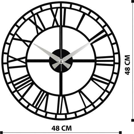 Orologio da parete in metallo, orologio decorativo, stile industriale Clock Nero (1/5)