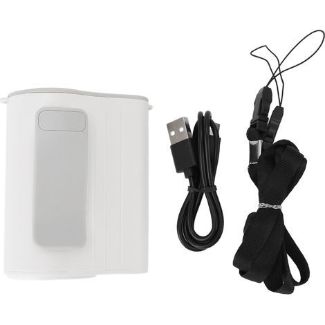 Portable neck fan, handheld, continuous, 100 speeds, high-speed cooling for outdoor use, white (1/5)