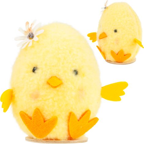 Pollito decorativo, pollito de Pascua, decoración de mesa, esponjoso, 13,5 cm (1/5)