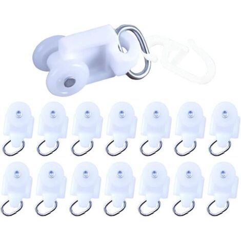 50 cursori per tende, cursori per asta per tende, ganci per binario per tende, cursori in plastica per binario, ganci scorrevoli per binario
