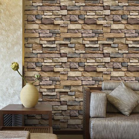 Panneaux Muraux 3D Autocollants Décoratifs pour Salon, Chambre, Mur TV - Stickers Mural en Relief, Décor Mural Adhésif pour Intérieur (1/5)