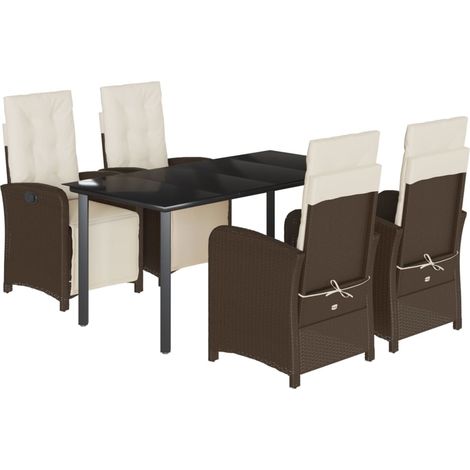 Maison Exclusive - Set comedor de jardín 5 piezas y cojines ratán (1/5)