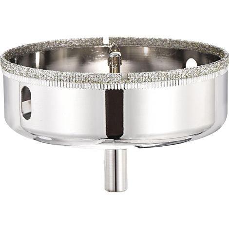 Scie cloche diamant de 85 mm avec foret central, coupe-trou diamant pour verre ordinaire, céramique, carrelage en céramique – 1 pièce (argenté) (1/5)