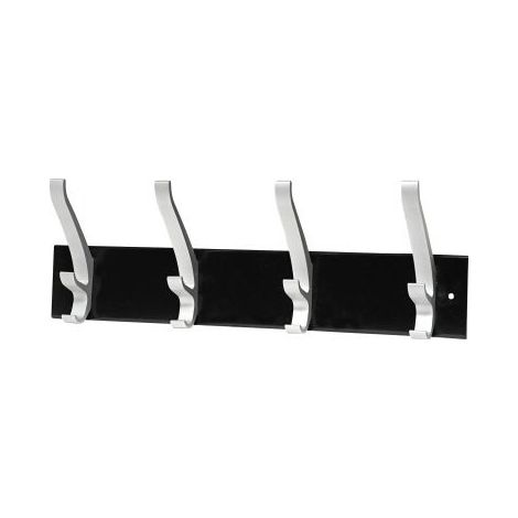 UNILUX Wandgarderobe UNILUX Cypres 400 x 150 x 90 mm (B x H x T) 4 Haken Stahl expoxidbeschichtetschwarz
