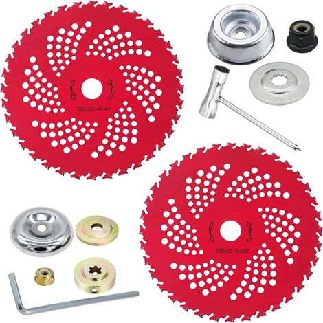 Hoja de sierra circular para cortacésped de 9 pulgadas y 36 dientes, hoja de desbrozadora de acero carburo, accesorios para herramientas de jardinería de alta resistencia para cortacésped (1/5)